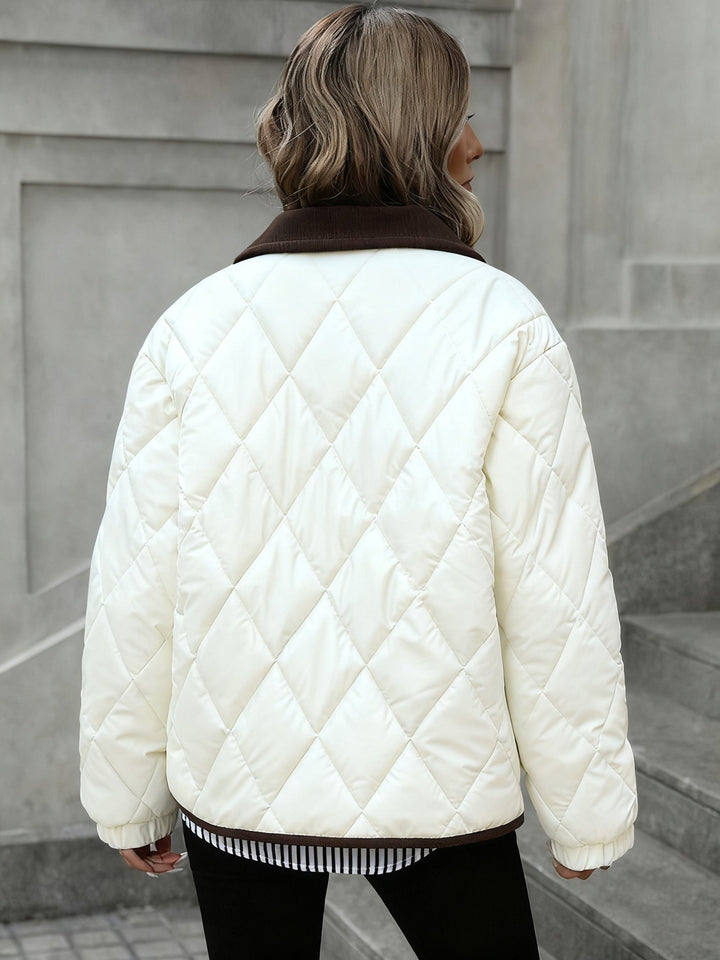 Kylie | Women's Quilted Jacket with Corduroy Collar