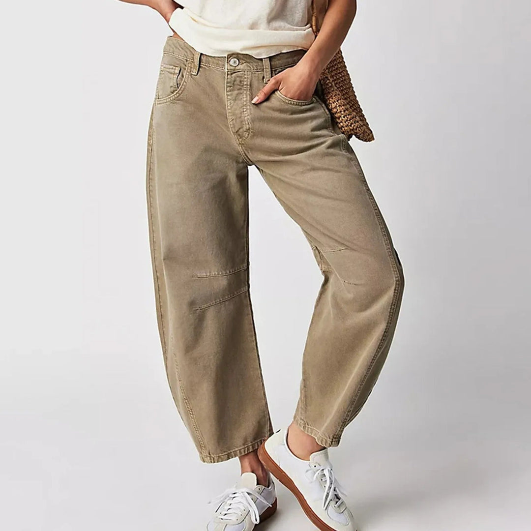 Hollis | Relaxed Barrel Leg Jeans with Curved Silhouette and Mid Rise