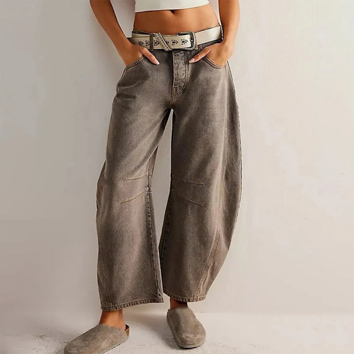 Hollis | Relaxed Barrel Leg Jeans with Curved Silhouette and Mid Rise