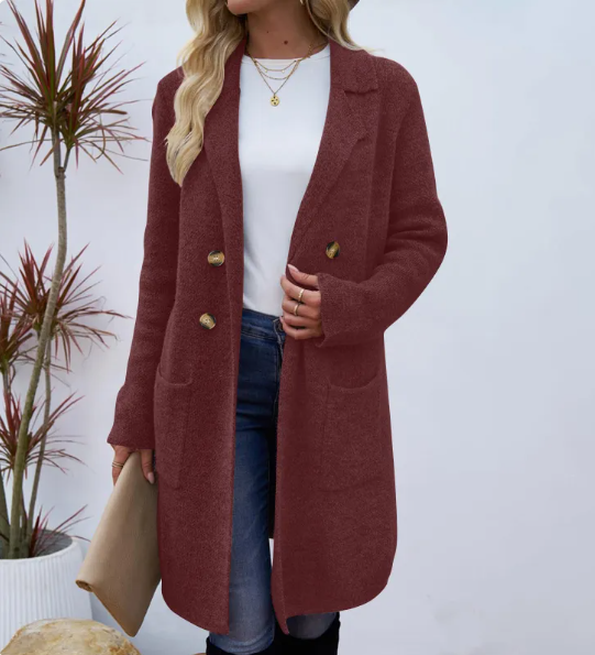 Emani | Women's Knit Coat with Front Pockets