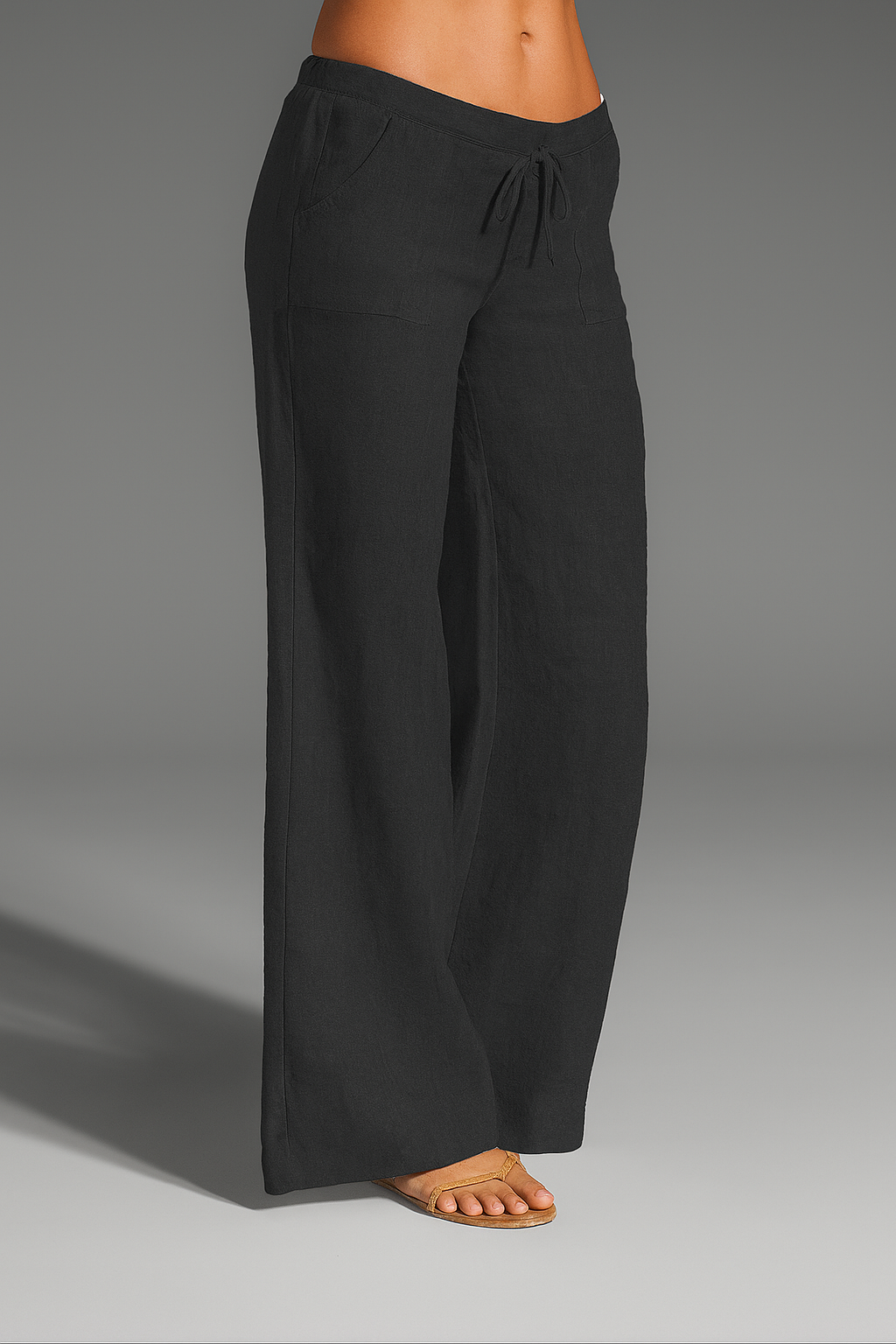 Laney | Women's Wide Leg Linen Trousers with Drawstring Waist