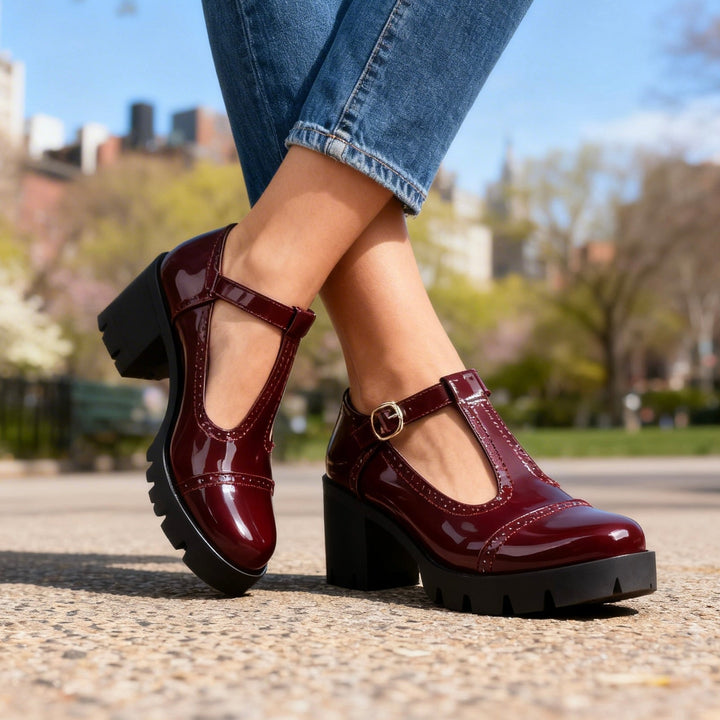 Hana | Retro Chunky Heeled Mary Janes