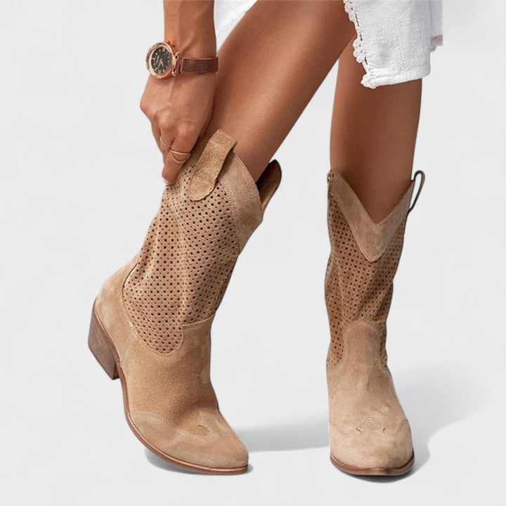 Raya | Women's Perforated Mid-Calf Boots