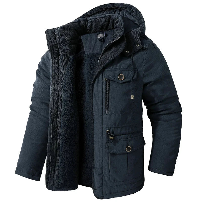 Frank | Men's Fleece-Lined Winter Parka with Detachable Hood