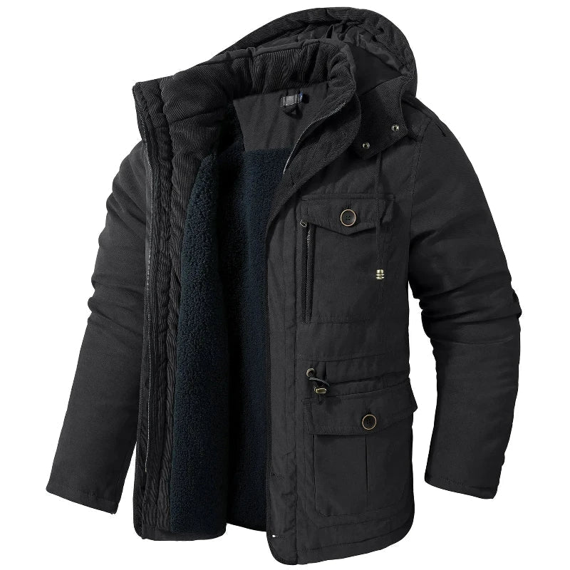 Frank | Men's Fleece-Lined Winter Parka with Detachable Hood