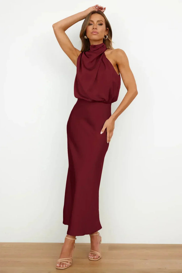 Doris | Women's Chic Halter-Neck Wedding Guest Dress