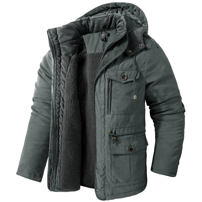 Elias | Men's Fleece-Lined Winter Parka with Detachable Hood