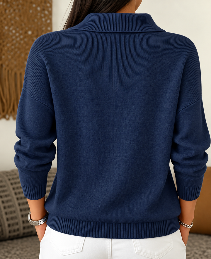 Alondra | Women's Soft Cashmere Polo Collar Sweater
