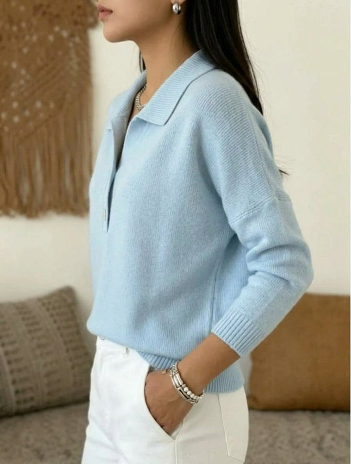 Alondra | Women's Soft Cashmere Polo Collar Sweater