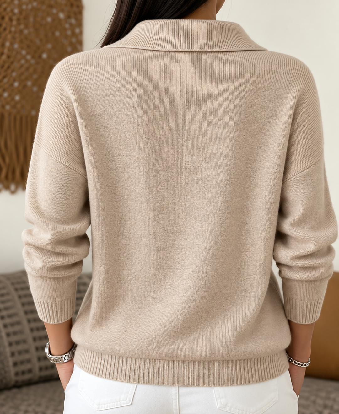 Alondra | Women's Soft Cashmere Polo Collar Sweater