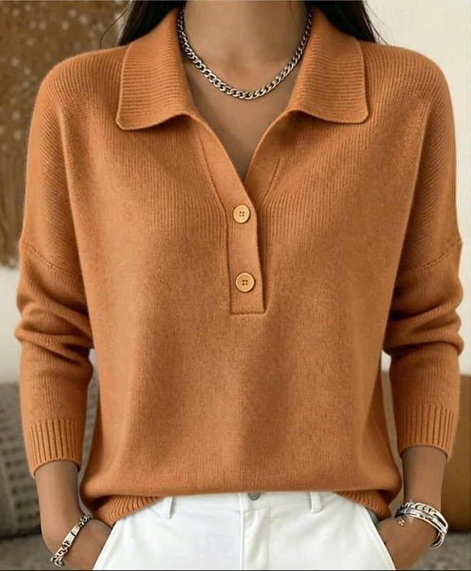 Alondra | Women's Soft Cashmere Polo Collar Sweater