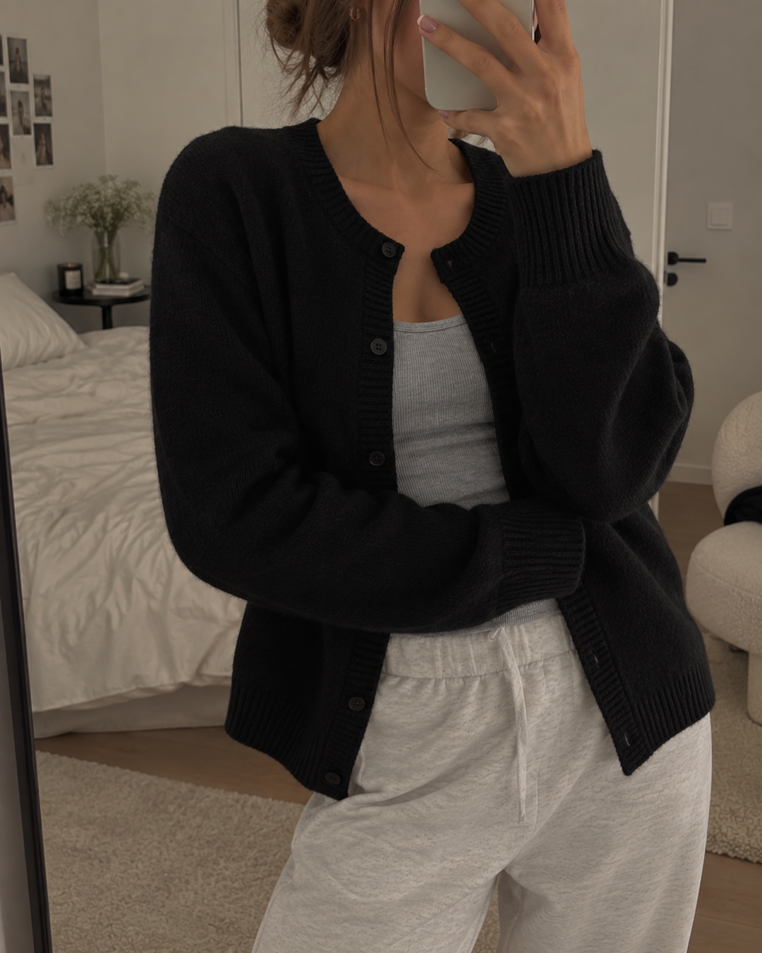 Kaylin | Soft Wool Knit Cardigan with V-Neckline and Ribbed Cuffs