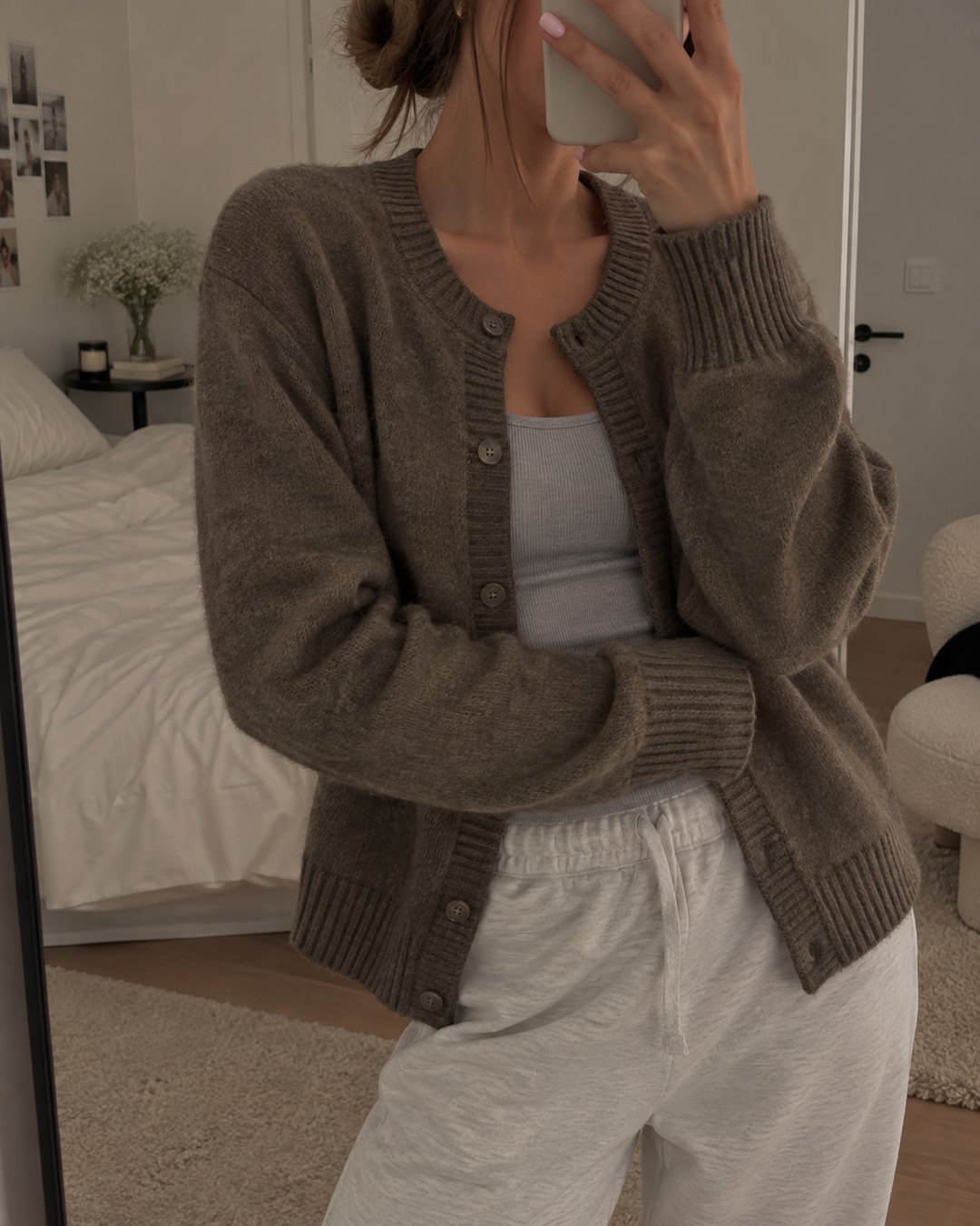 Kaylin | Soft Wool Knit Cardigan with V-Neckline and Ribbed Cuffs
