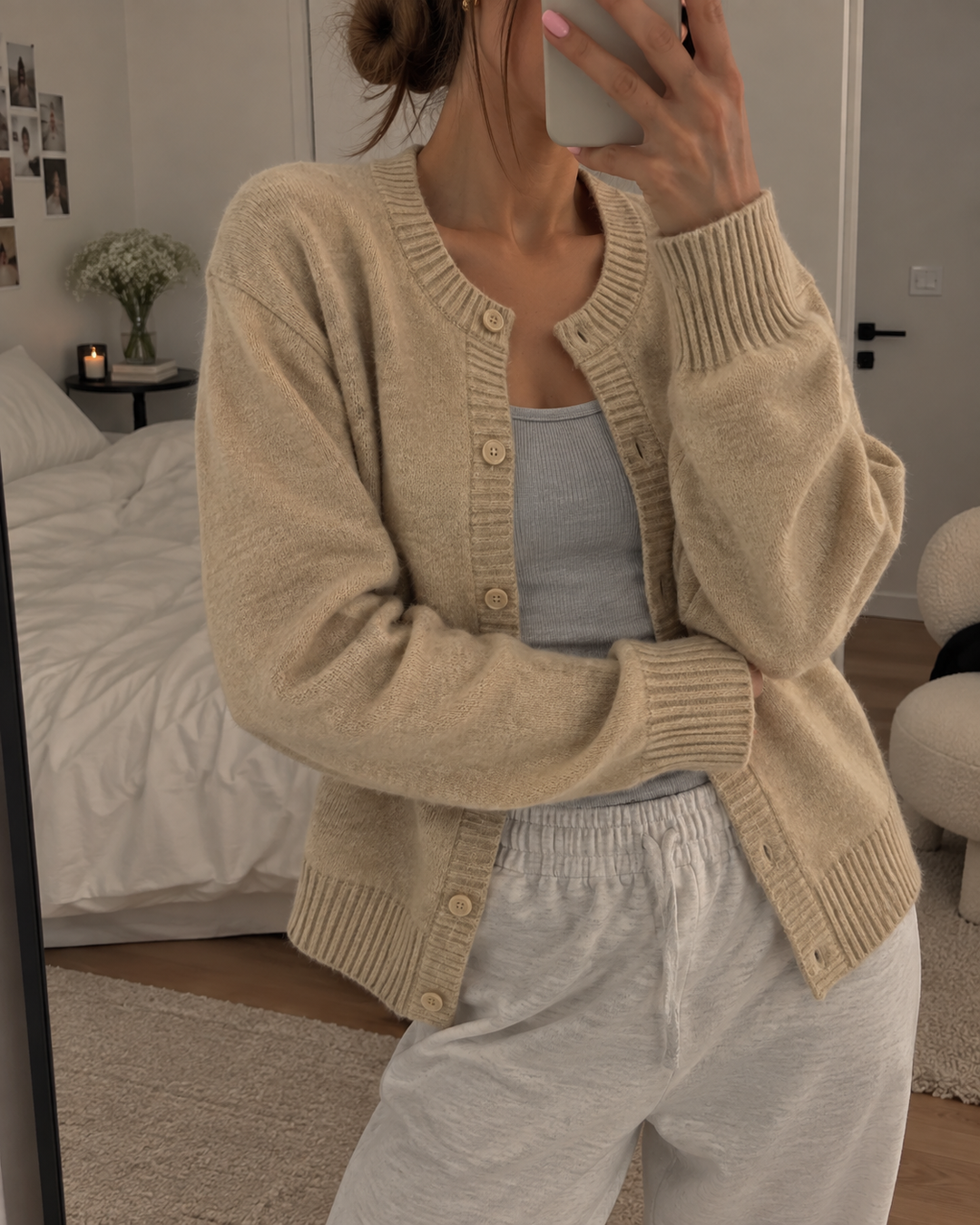 Kaylin | Soft Wool Knit Cardigan with V-Neckline and Ribbed Cuffs