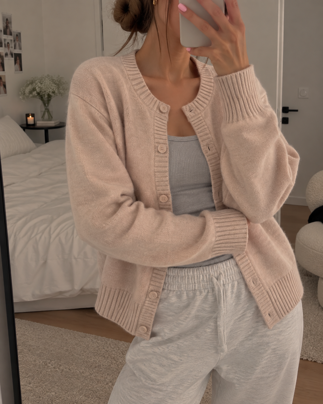 Kaylin | Soft Wool Knit Cardigan with V-Neckline and Ribbed Cuffs