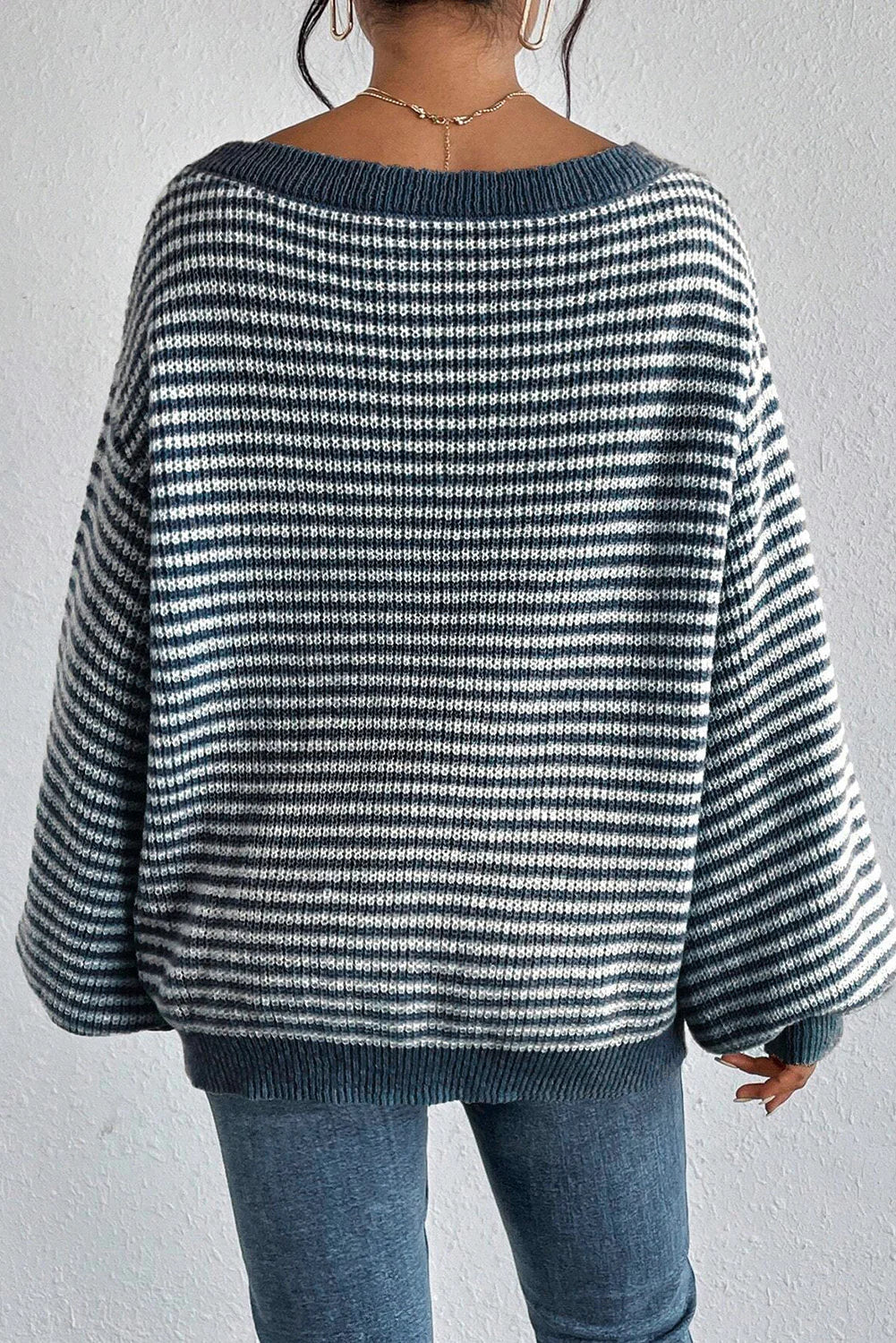 Larissa | Striped Off Shoulder Knit Sweater
