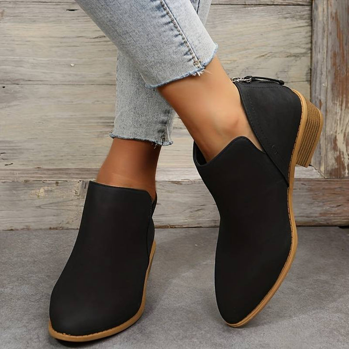 Vera | Suede Ankle Boots with Pointed Toe and Block Heel