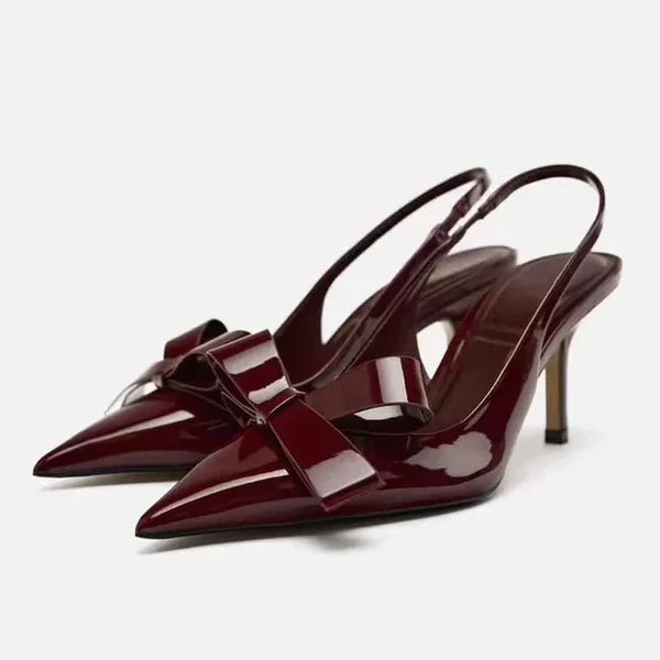 Elina | Bow Slingback Heels with Pointed Toe