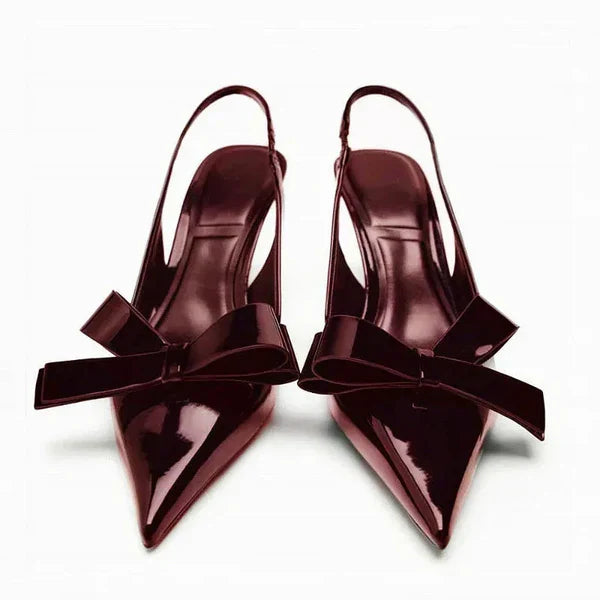 Elina | Bow Slingback Heels with Pointed Toe