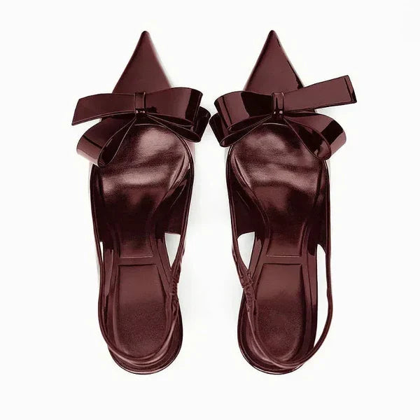 Elina | Bow Slingback Heels with Pointed Toe