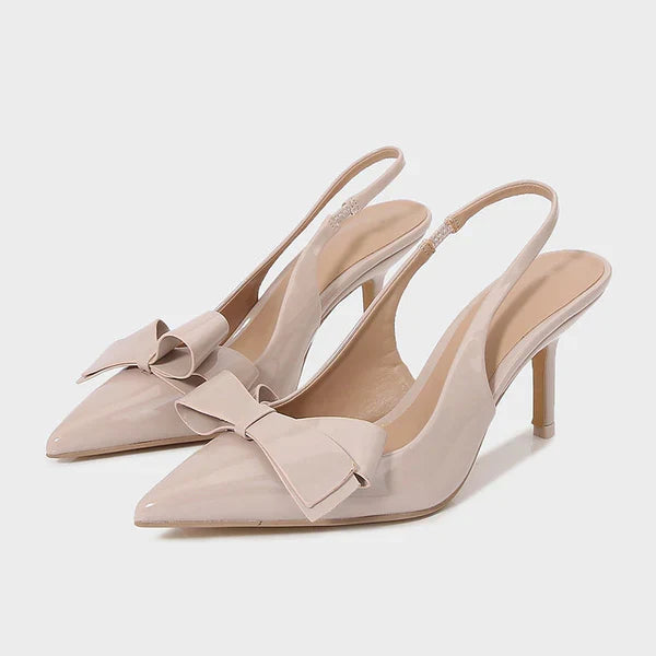 Elina | Bow Slingback Heels with Pointed Toe