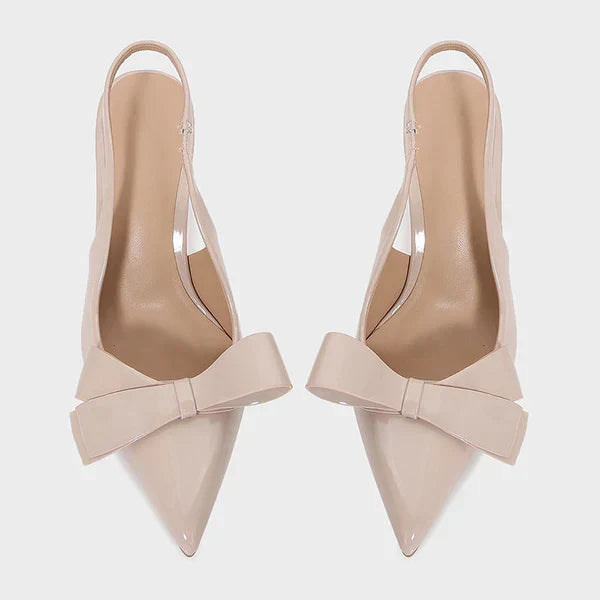 Elina | Bow Slingback Heels with Pointed Toe