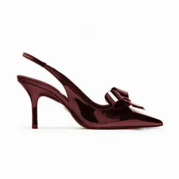 Elina | Bow Slingback Heels with Pointed Toe