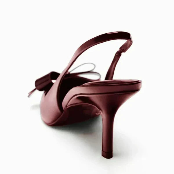 Elina | Bow Slingback Heels with Pointed Toe