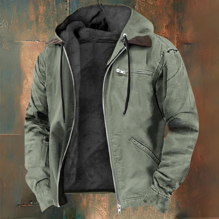 Fernando | Men's Hooded Jacket With Warm Lining and Zip Pockets