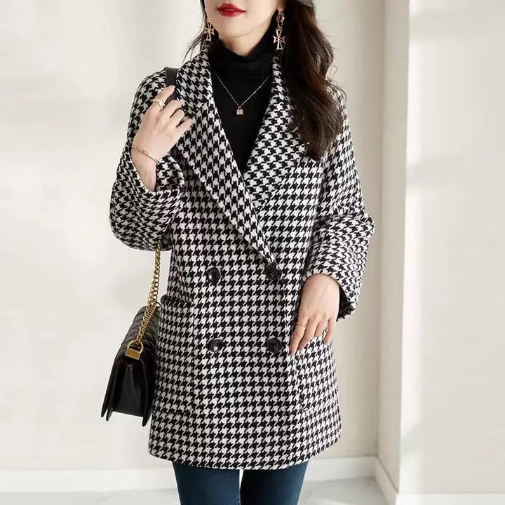 Millie | Women's Wool Houndstooth Blazer Coat