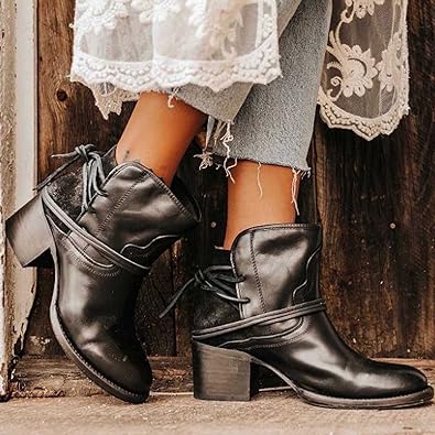 Emma | Western Ankle Boots with Block Heel