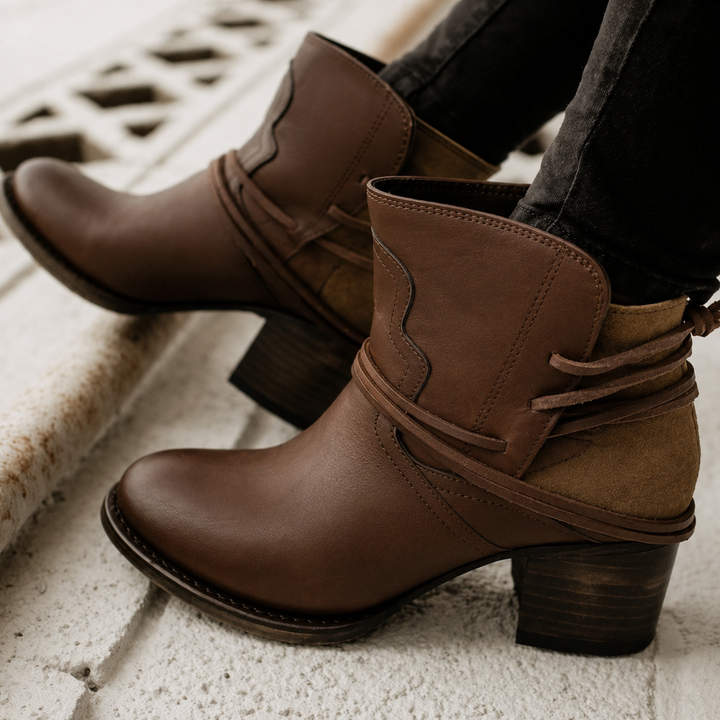 Emma | Western Ankle Boots with Block Heel