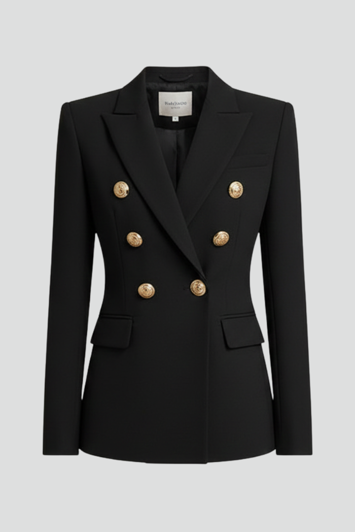 Siwan | Women’s Double-Breasted Blazer with Gold-Tone Button Details