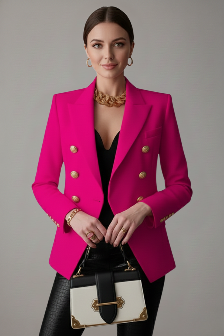 Siwan | Women’s Double-Breasted Blazer with Gold-Tone Button Details