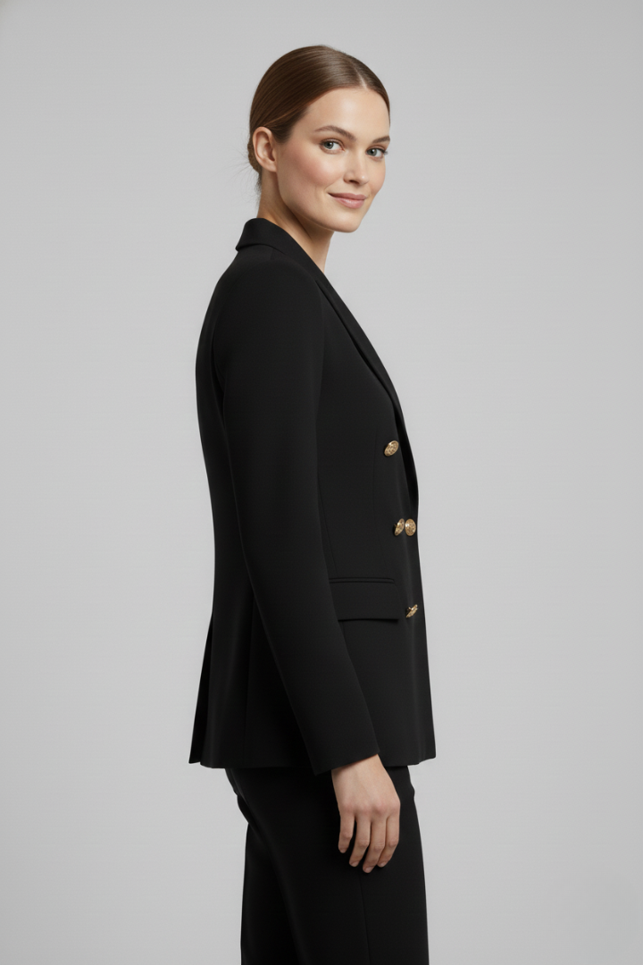 Siwan | Women’s Double-Breasted Blazer with Gold-Tone Button Details