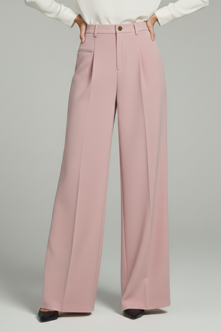 Livia | Women’s Palazzo Trousers with Front Pleats and Back Pockets