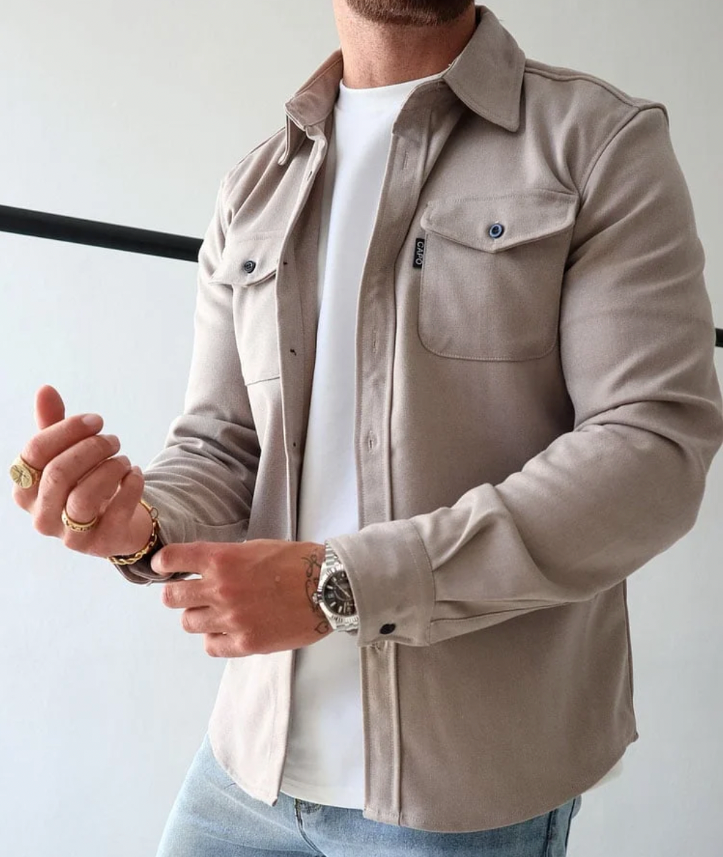 Alfred | Men's Casual Shirt Jacket with Button Front and Chest Pockets