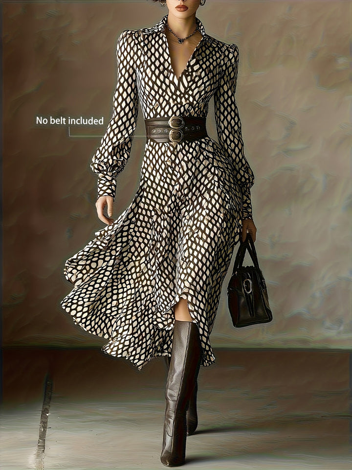 Leona | Geometric Winter Print Dress