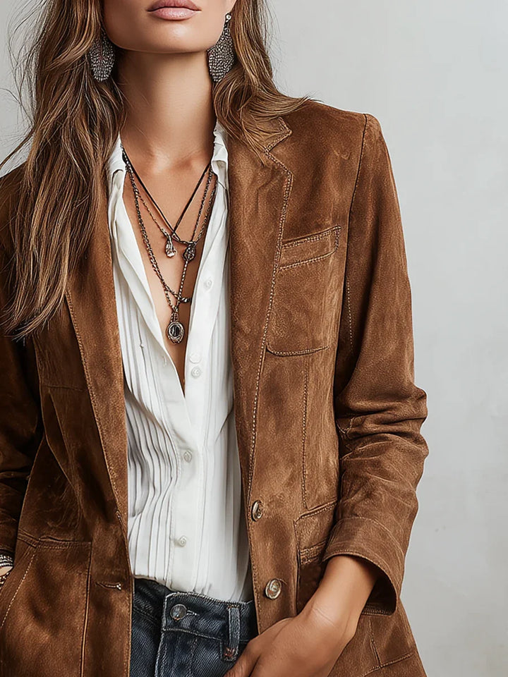 Alice | Button-Down Suede Blazer for Women