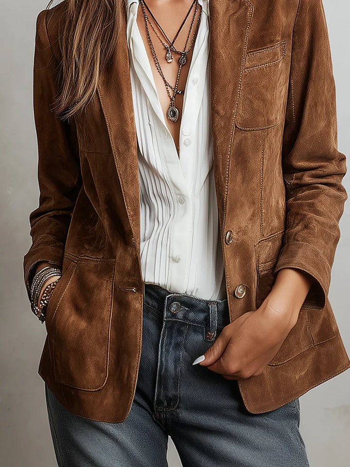 Alice | Button-Down Suede Blazer for Women