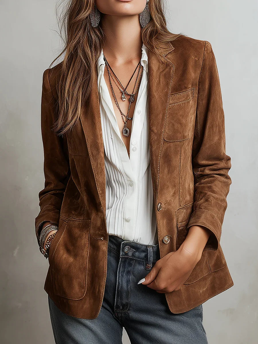 Alice | Button-Down Suede Blazer for Women