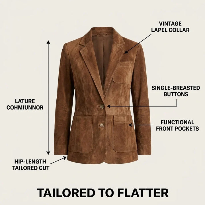 Alice | Button-Down Suede Blazer for Women