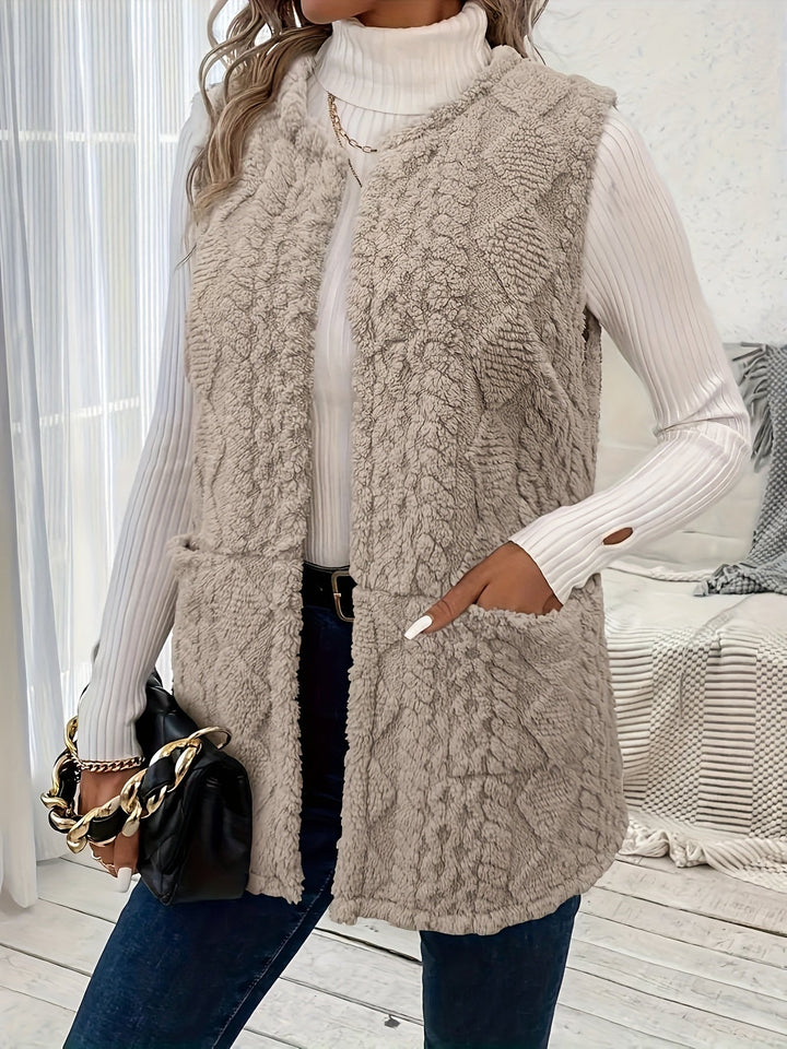 Nellie | Women's Textured Longline Sleeveless Vest