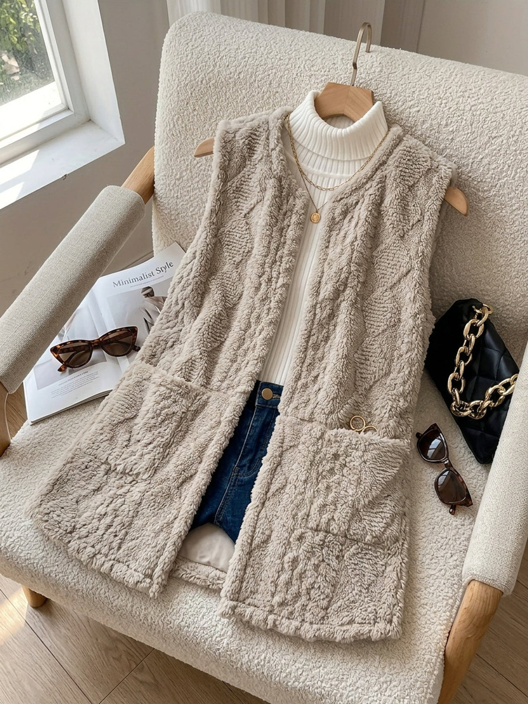 Nellie | Women's Textured Longline Sleeveless Vest