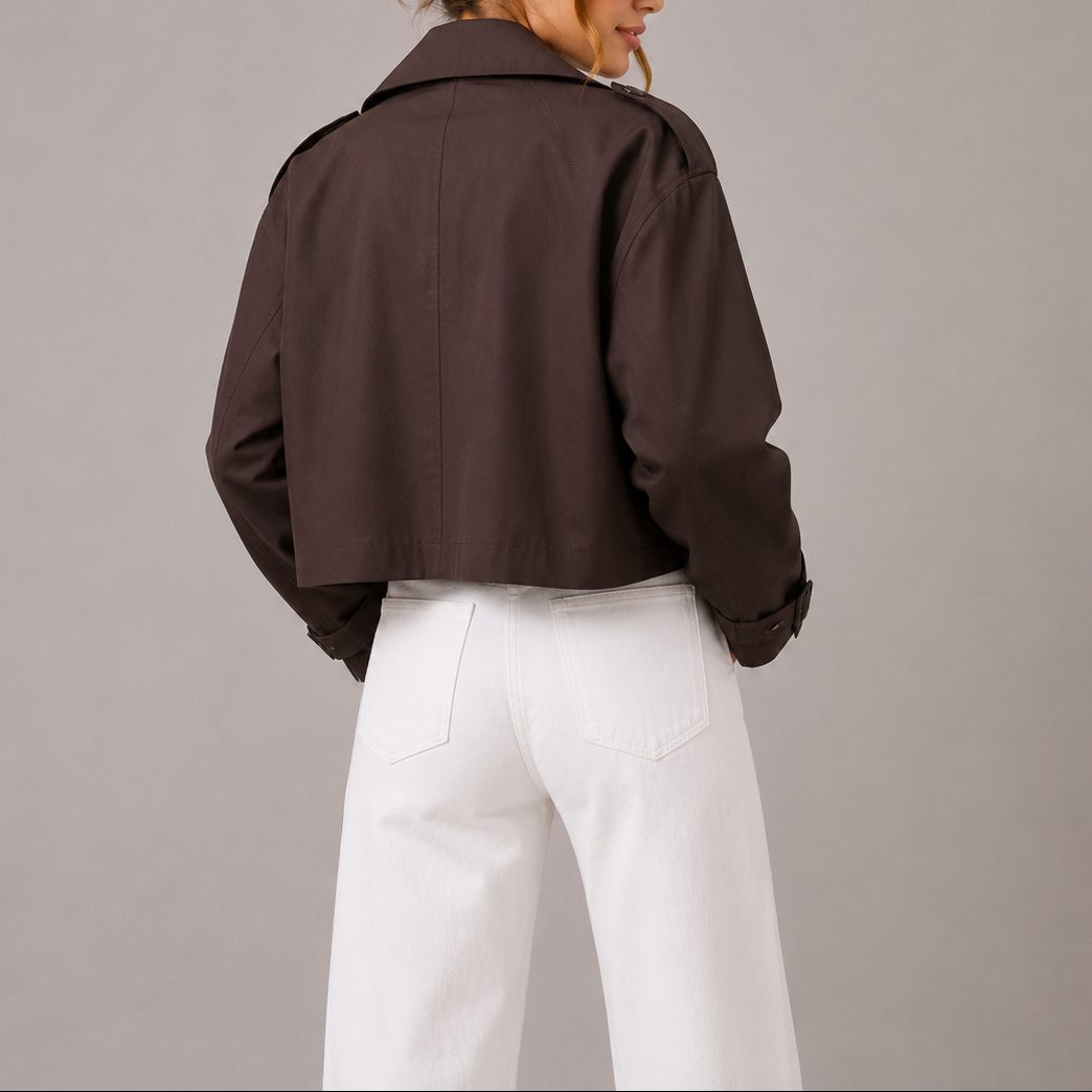 Rosalie | Women's Cropped Double-Breasted Trench Jacket