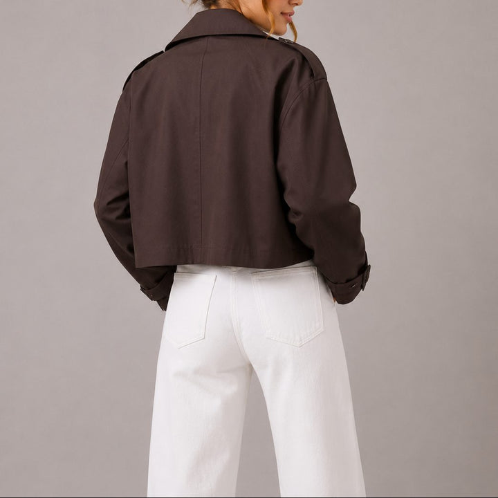 Rosalie | Women's Cropped Double-Breasted Trench Jacket