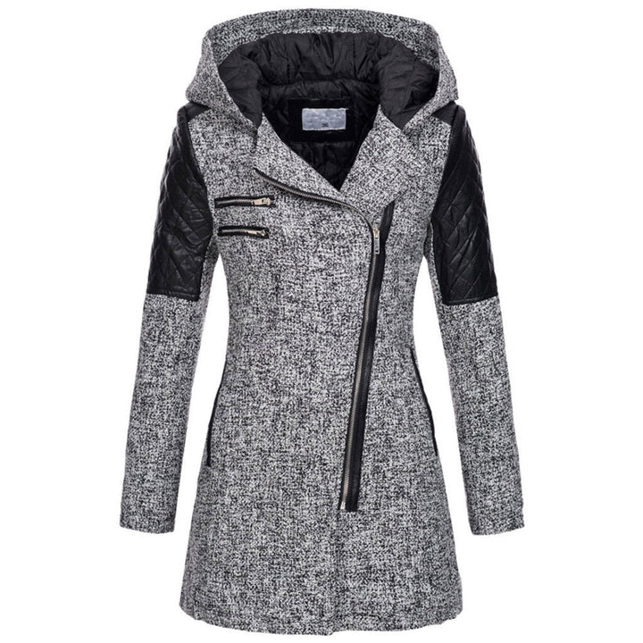 Aspen | Women's Hooded Winter Coat with Quilted Leather Shoulders