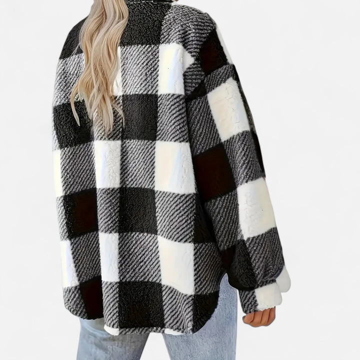 Kairi | Women's Plush Sherpa Checkered Shirt Jacket