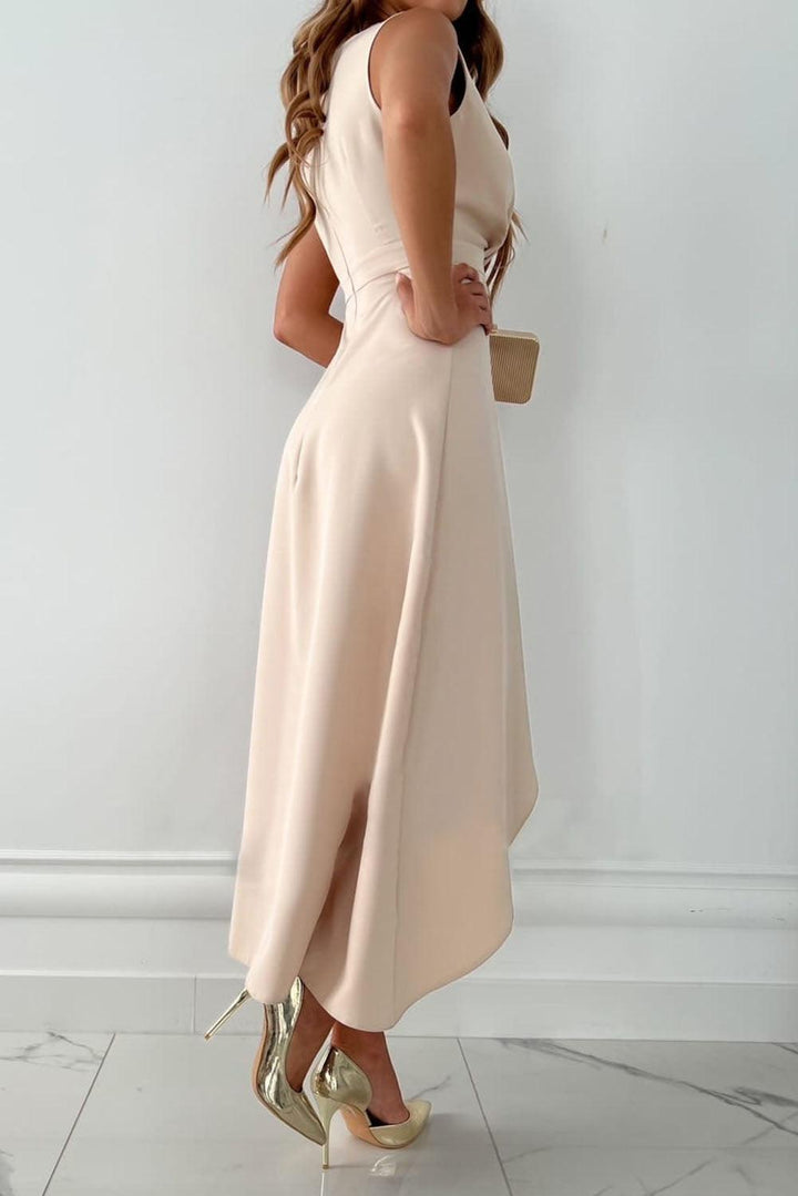 Lyra | Wrap Midi dress with V-neck and slit