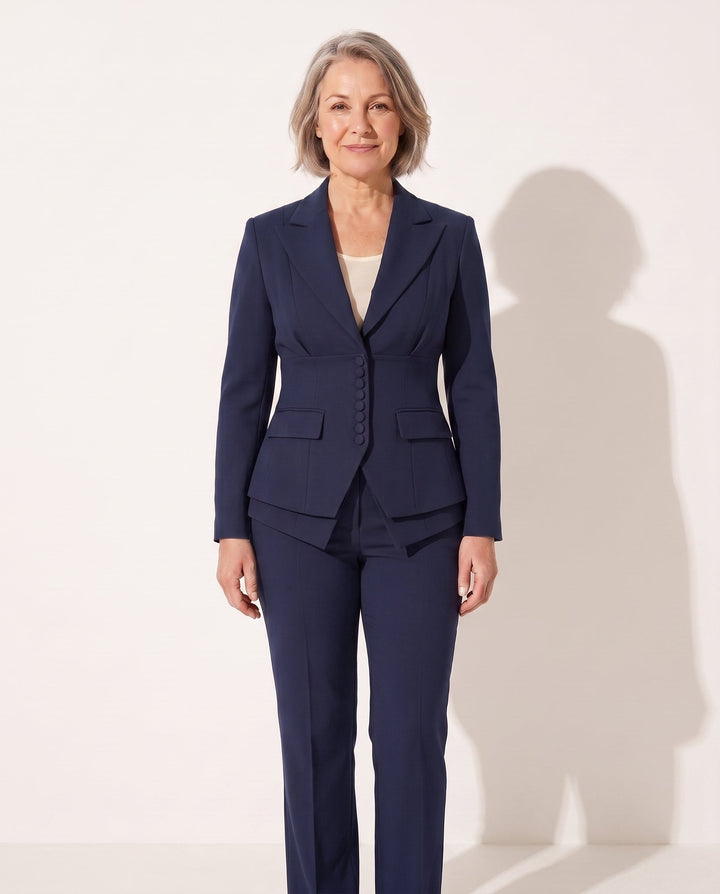 Tamara | Women's Tailored Wide Leg Trousers Blazer Suit Set